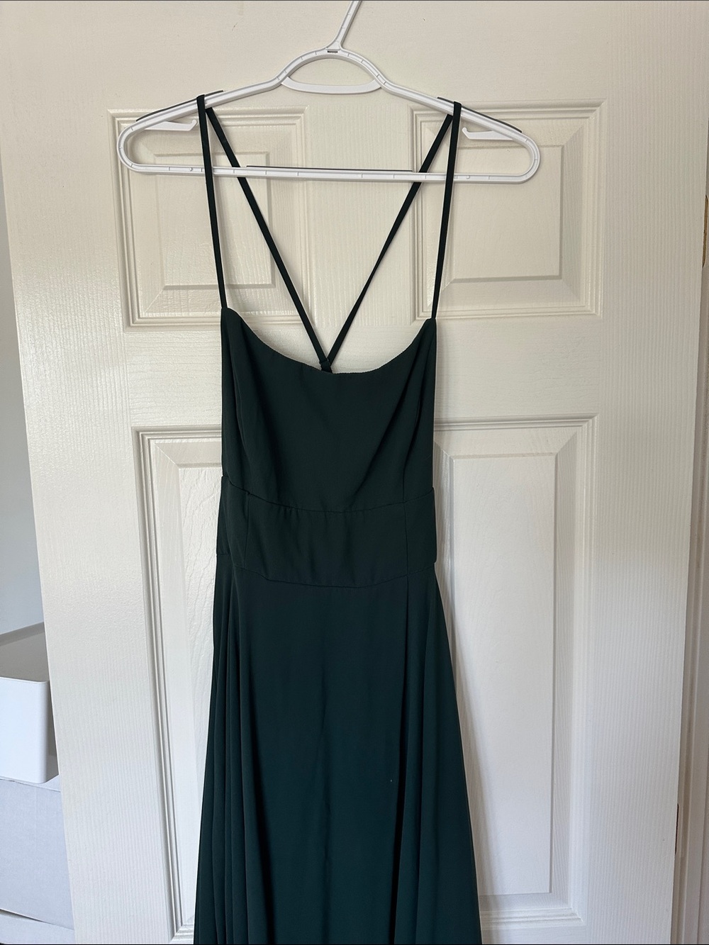 Lulu's Deep Green Backless Strappy Maxi Dress
